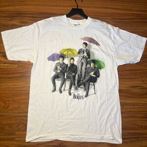 Vintage 1995 The Beatles Apple Corps Umbrella Photo Band T-Shirt XL Oneita